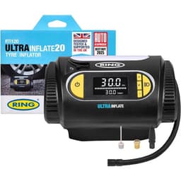 Black RING Ultrainflate 20 digital tyre inflator with its box