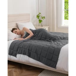 Grey Good Nite 8kg weighted blanket on a double bed