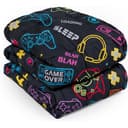 Black OHS 3kg weighted blanket with game controller print
