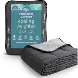 Silentnight Restore cooling weighted blanket folded on a bed