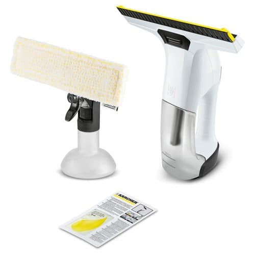Kärcher WV 6 Plus white and yellow window vac with spray bottle and cleaner sachet