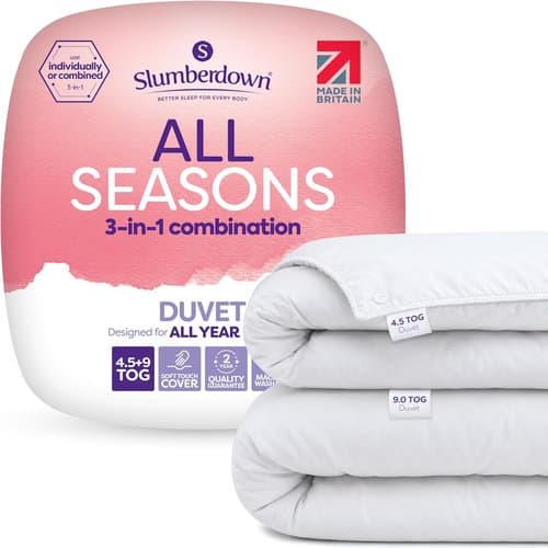 Slumberdown All Seasons 3-in-1 duvet set with packaging